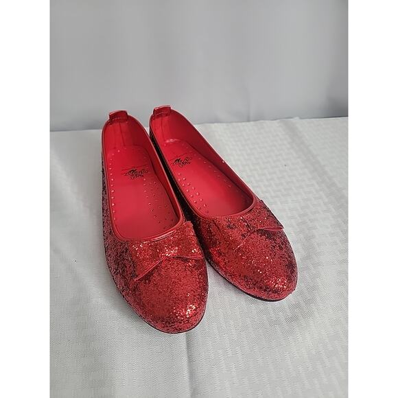 Rubie's Women's Wizard of Oz Deluxe Adult Dorothy Sequin Shoes Red Large 9-10 - Picture 1 of 10